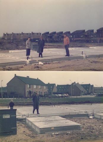 4 april 1987 Op de pas gestorte fundering van ons nieuwe thuis tussen Vromade en Karperlaan in Bodegraven.Voor een grotere weergave en de mogelijkheid om te reageren: klik hier